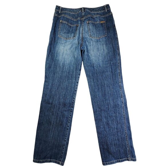 St. John Sport Womens Denim Jeans Size 10 Medium Wash Straight Leg Classic Fit - Picture 10 of 11